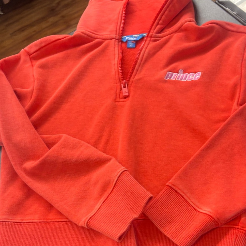 Prince pickleball special Coral Half-Zip Pullover w cowel neck